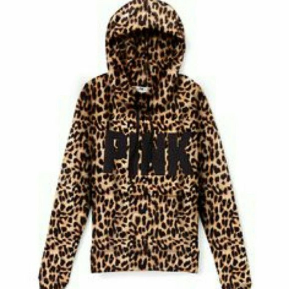 VS Pink cheetah pull over Sz m